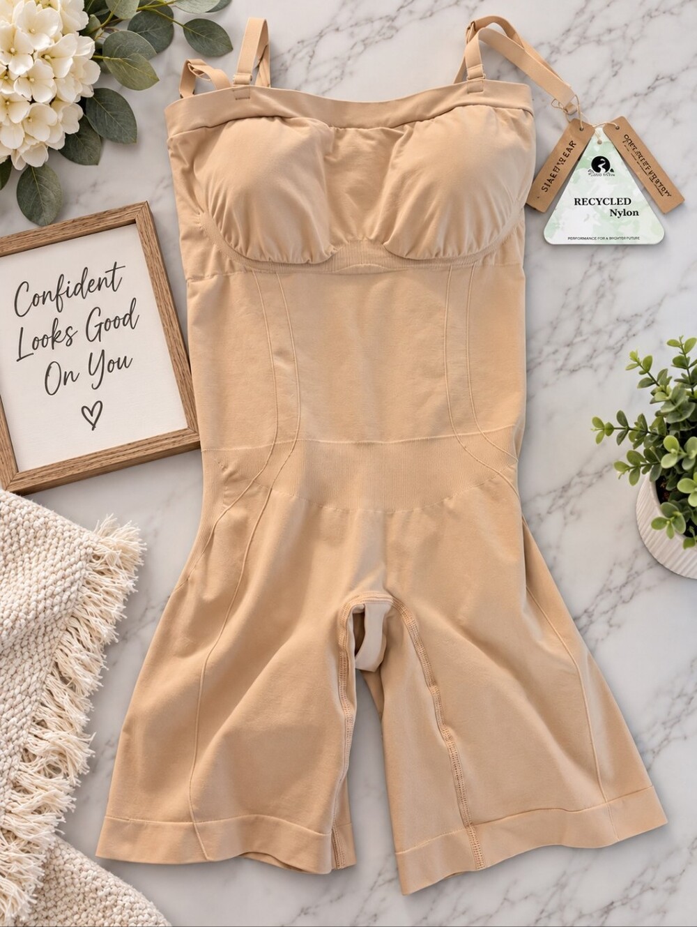 SHAPELLX Nude Full Body Shapewear Bodysuit Shorts 3XL/4XL NWT